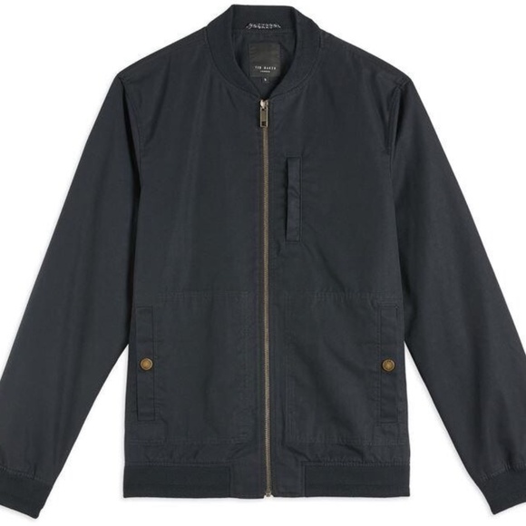 Ted Baker Bars Bomber Jacket in Navy Sz M - Picture 1 of 10